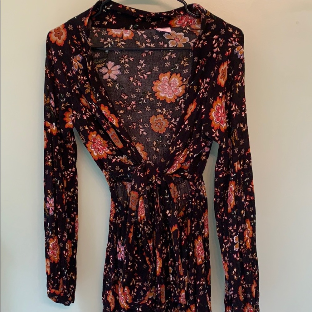 Floral tie romper